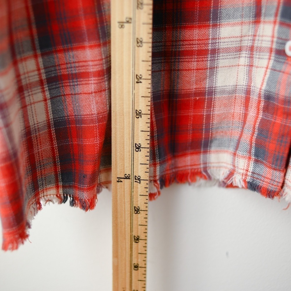 Fantastic Fawn Patchwork Flannel Plaid Shirt Womens L Indie Grunge Cottage Boho - Picture 8 of 9